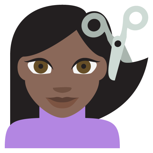 Person Getting Haircut: Dark Skin Tone, the previous design