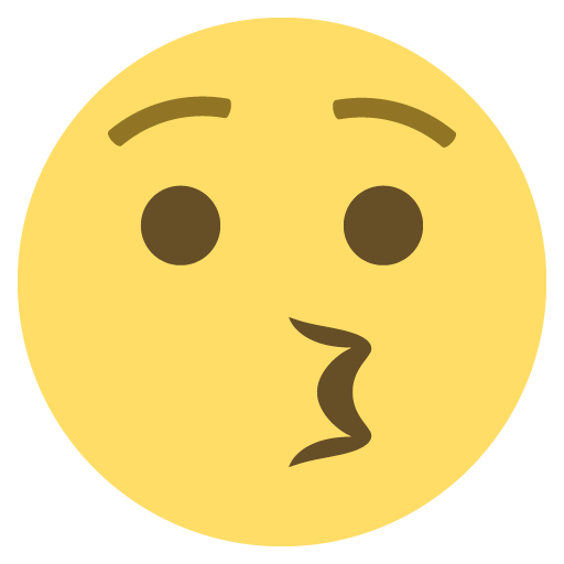 Kissing Face as drawn by JoyPixels in 2.1