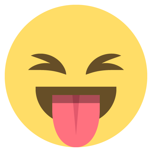Squinting Face with Tongue as drawn by JoyPixels in 2.1