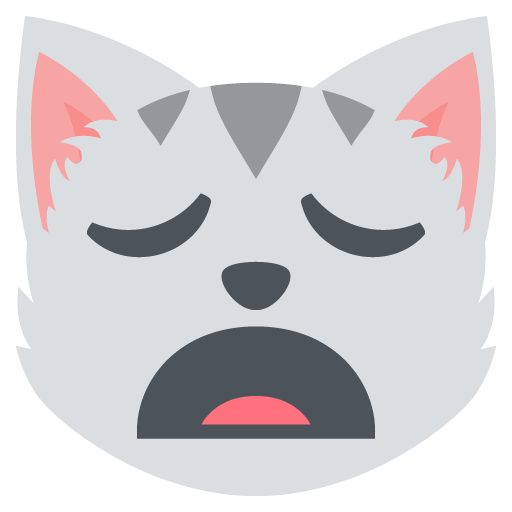 Weary Cat as drawn by JoyPixels in 2.1