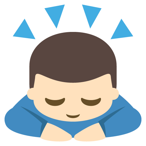 Person Bowing: Light Skin Tone, the previous design