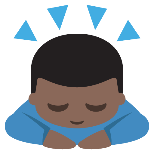 Person Bowing: Dark Skin Tone, the previous design