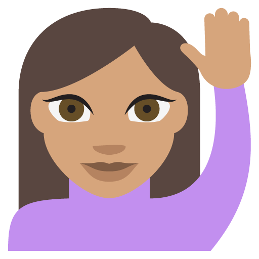 Person Raising Hand: Medium Skin Tone, the previous design