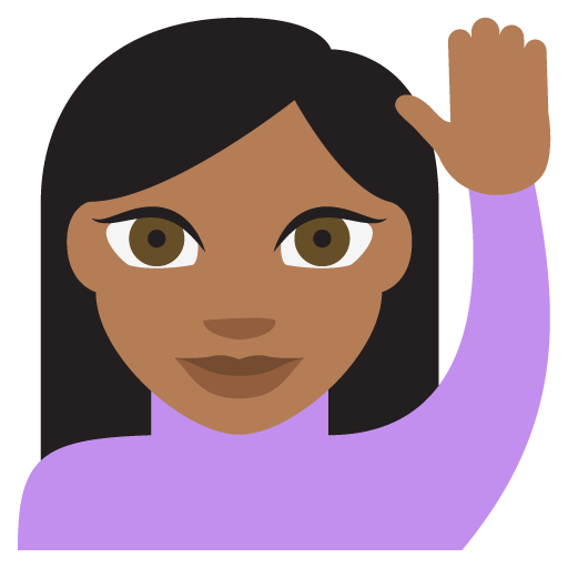 Person Raising Hand: Medium-Dark Skin Tone, the previous design