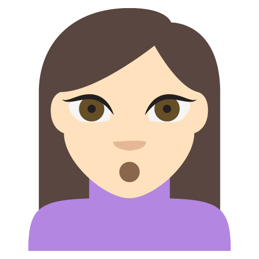 Person Pouting: Light Skin Tone, the design in this release