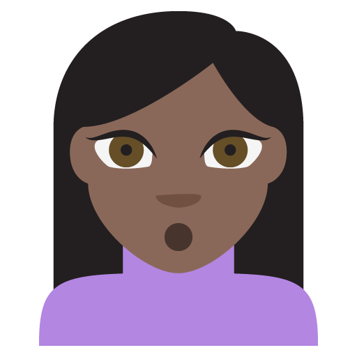 Person Pouting: Dark Skin Tone, the design in this release
