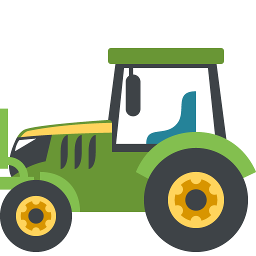 Tractor as drawn by JoyPixels in 2.1