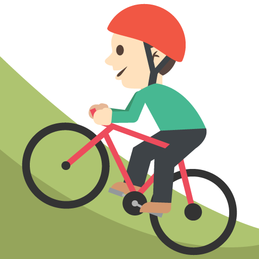 Person Mountain Biking: Light Skin Tone, the previous design