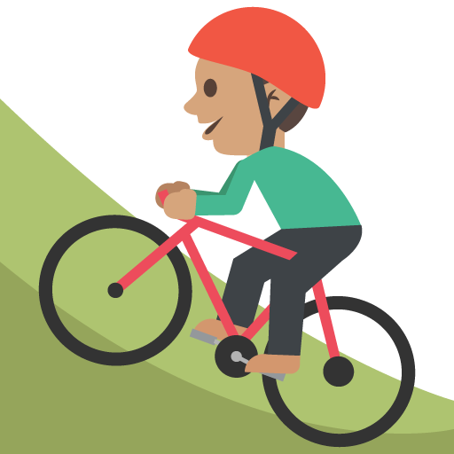 Person Mountain Biking: Medium Skin Tone, the previous design