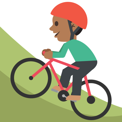 Person Mountain Biking: Medium-Dark Skin Tone, the previous design