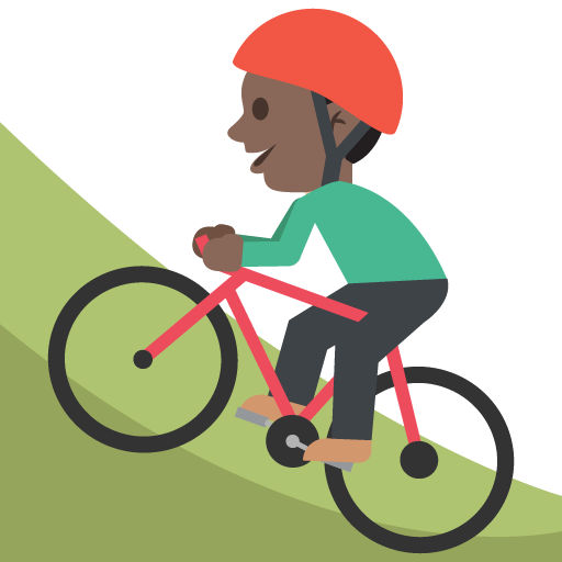 Person Mountain Biking: Dark Skin Tone, the previous design