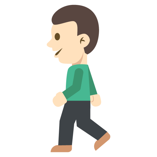 Person Walking: Light Skin Tone, the previous design