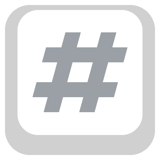 Keycap: # as drawn by JoyPixels in 2.1