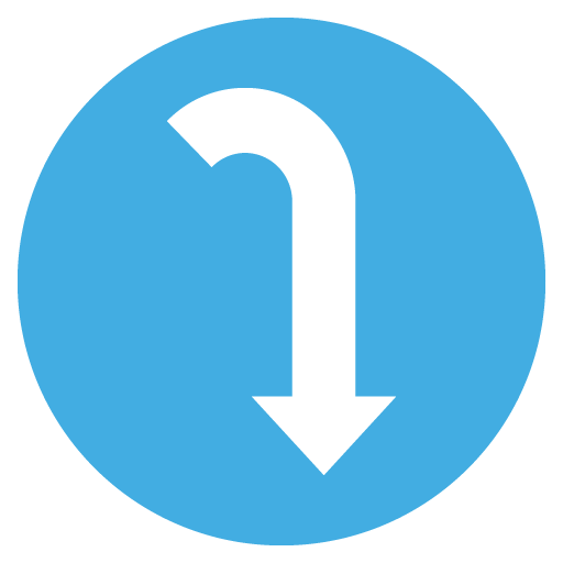 Right Arrow Curving Down, the previous design