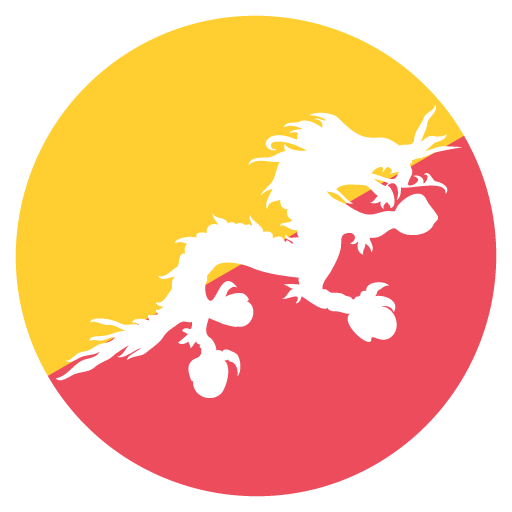 Flag: Bhutan as drawn by JoyPixels in 2.2.4