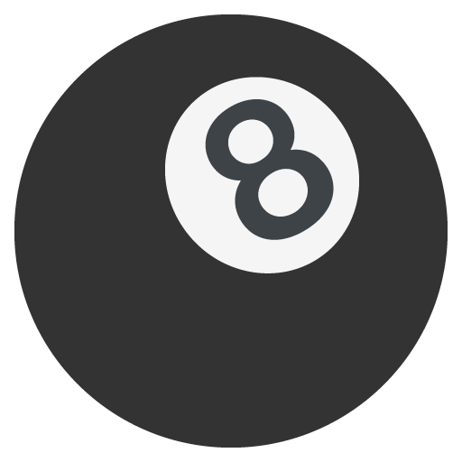 Pool 8 Ball as drawn by JoyPixels in 2.2.4
