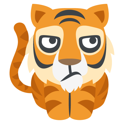 Tiger as drawn by JoyPixels in 2.2.4