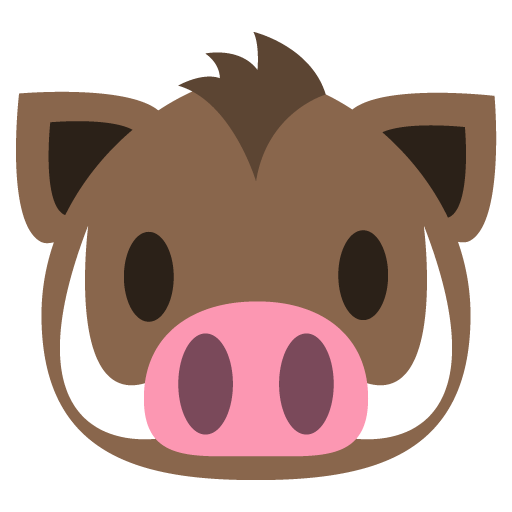 Boar as drawn by JoyPixels in 2.2.4
