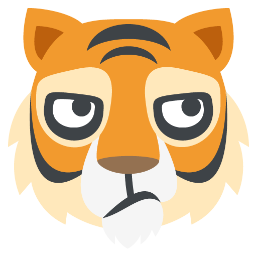 Tiger Face as drawn by JoyPixels in 2.2.4