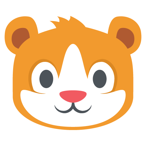 햄스터 얼굴 as drawn by JoyPixels in 2.2.4