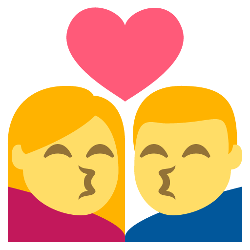 Kiss as drawn by JoyPixels in 2.2.4