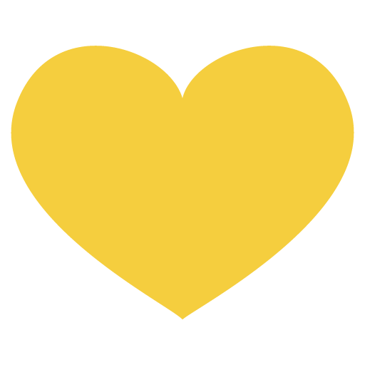 Yellow Heart as drawn by JoyPixels in 2.2.4