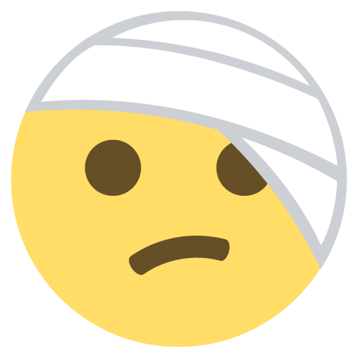 Gesicht Mit Kopfverband as drawn by JoyPixels in 2.2.4