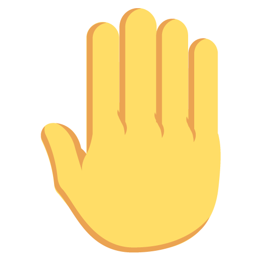 Raised Back of Hand as drawn by JoyPixels in 2.2.4