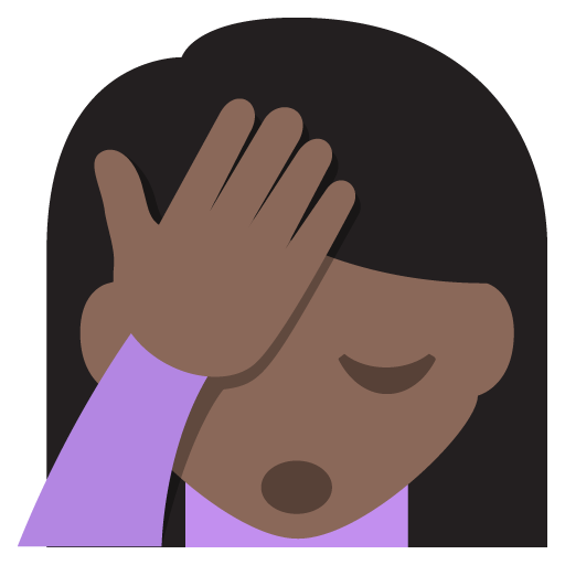 Person Facepalming: Dark Skin Tone, the design in this release