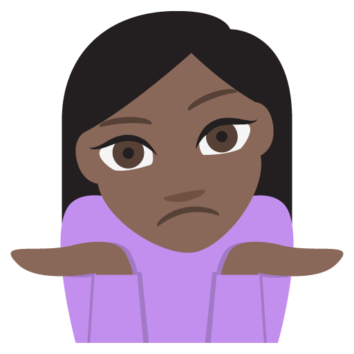 Person Shrugging: Dark Skin Tone, the design in this release