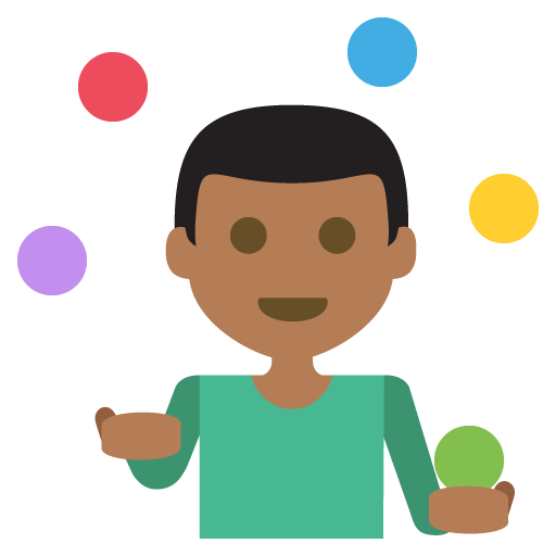 Person Juggling: Medium-Dark Skin Tone, the design in this release