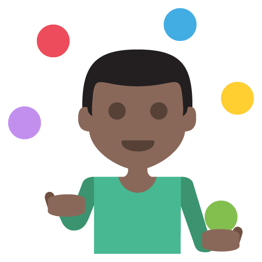 Person Juggling: Dark Skin Tone, the design in this release