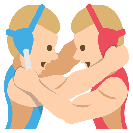 People Wrestling: Medium-Light Skin Tone, the design in this release