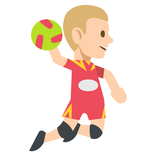Person Playing Handball: Medium-Light Skin Tone, the design in this release