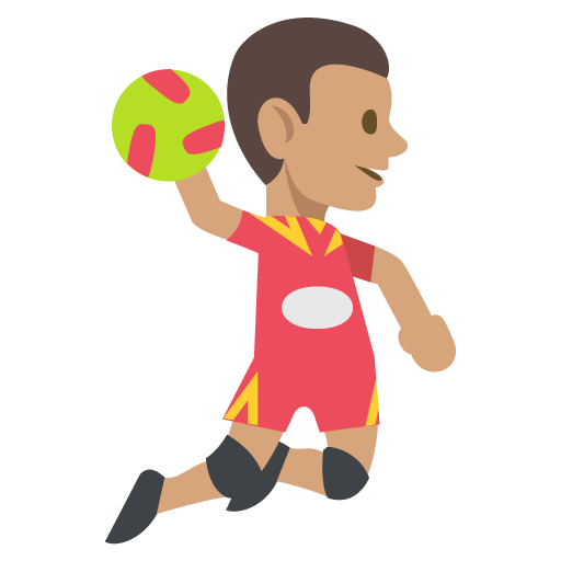 Person Playing Handball: Medium Skin Tone, the design in this release