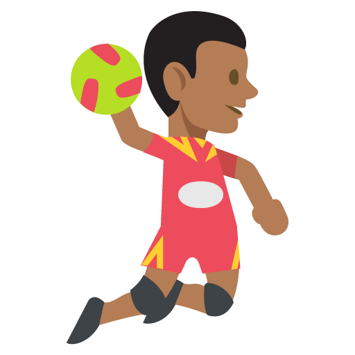 Person Playing Handball: Medium-Dark Skin Tone, the design in this release