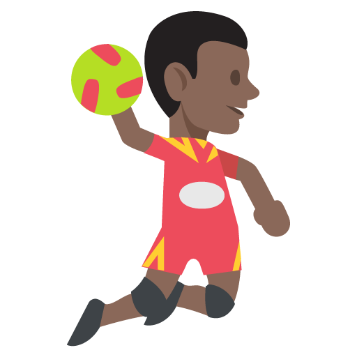 Person Playing Handball: Dark Skin Tone, the design in this release