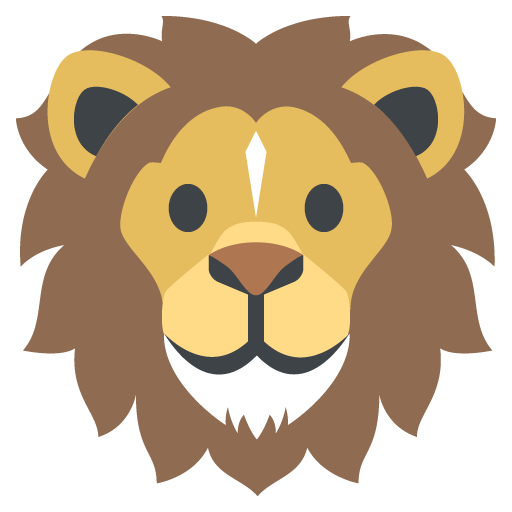 Lion as drawn by JoyPixels in 2.2.4