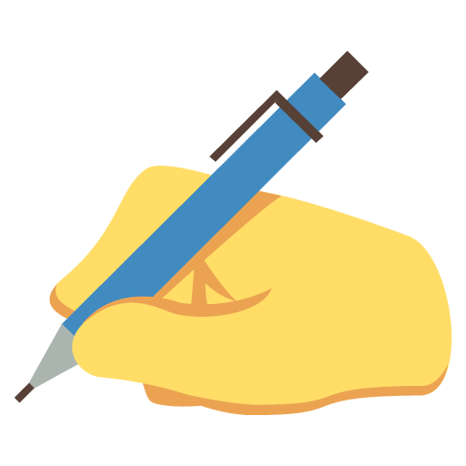 Writing Hand as drawn by JoyPixels in 2.2.4