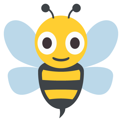 Honeybee as drawn by JoyPixels in 2.2.5