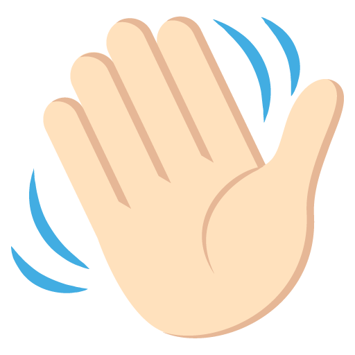 Waving Hand: Light Skin Tone, the previous design