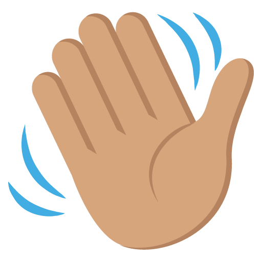 Waving Hand: Medium Skin Tone as drawn by JoyPixels in 2.2.5