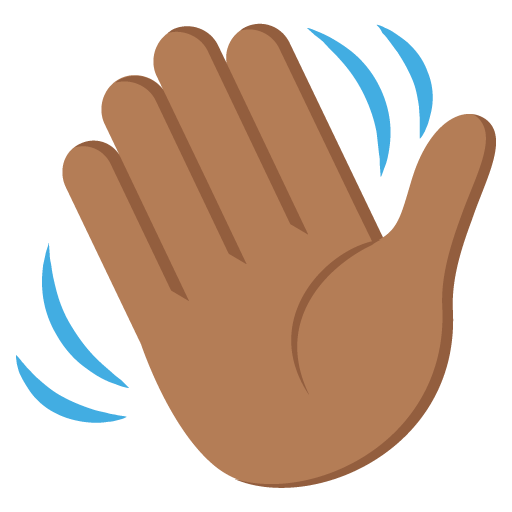 Waving Hand: Medium-Dark Skin Tone, the previous design