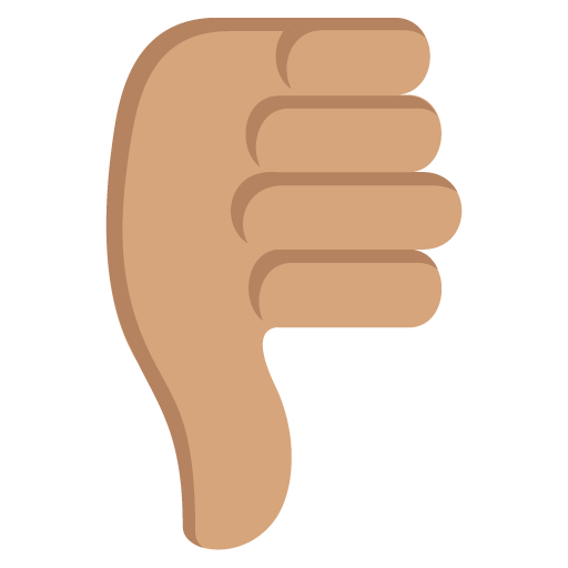 Thumbs Down: Medium Skin Tone as drawn by JoyPixels in 2.2.5