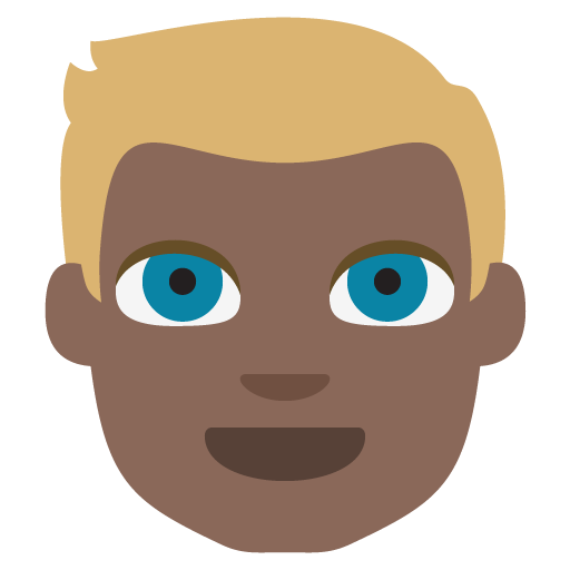 Person: Dark Skin Tone, Blond Hair, the previous design