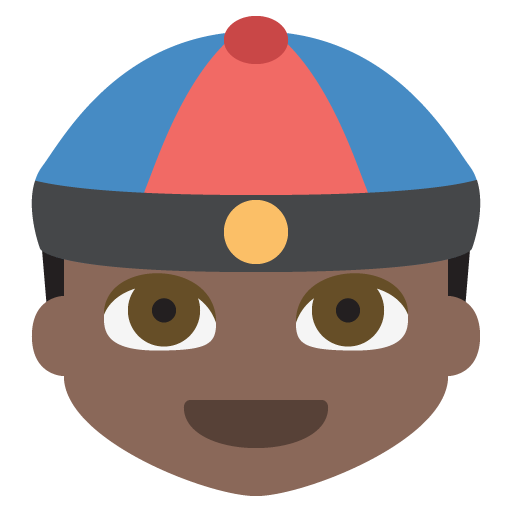 Person with Skullcap: Dark Skin Tone, the previous design