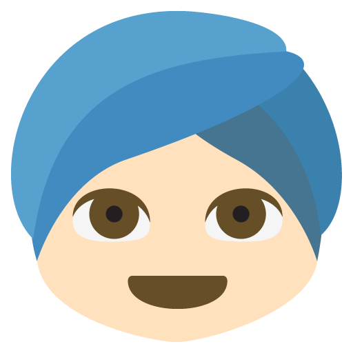 Person Wearing Turban: Light Skin Tone, the previous design