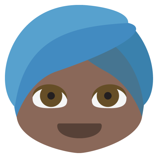 Person Wearing Turban: Dark Skin Tone, the previous design