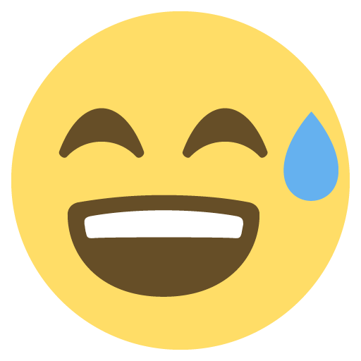Grinning Face with Sweat, the previous design