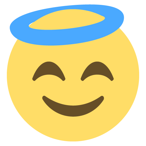 Smiling Face with Halo as drawn by JoyPixels in 2.2.5